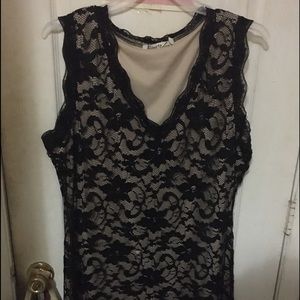 Lace black & gold dress